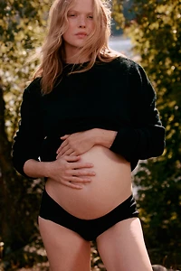 MAMA 3-Pack Lace-Trimmed Cotton Hipster Briefs