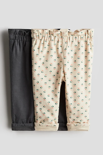 Lot de 2 pantalons taille froncée