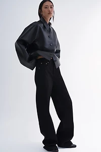 Wide-Leg Creased Jeans