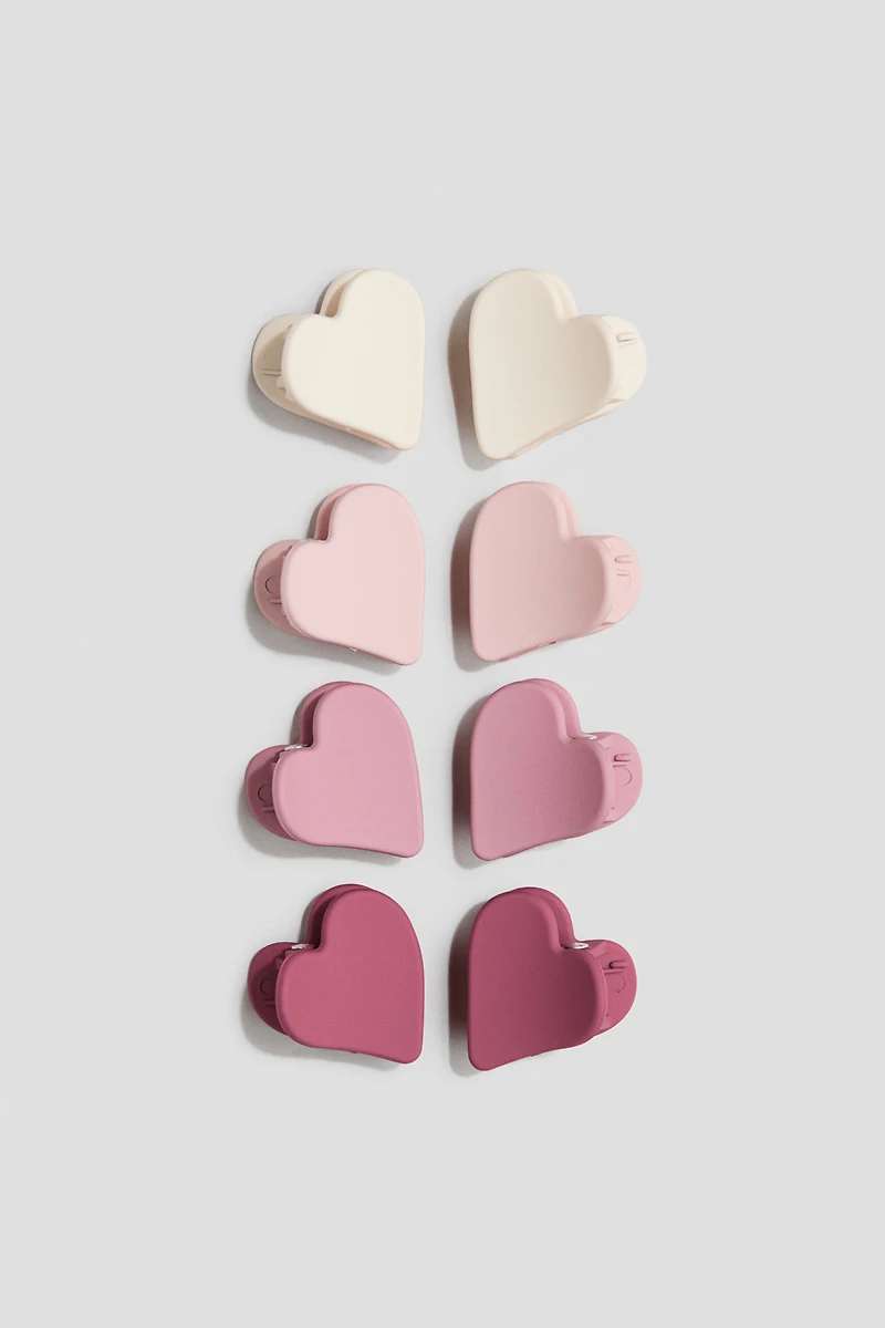 8-Pack Heart-Shaped Hair Claws