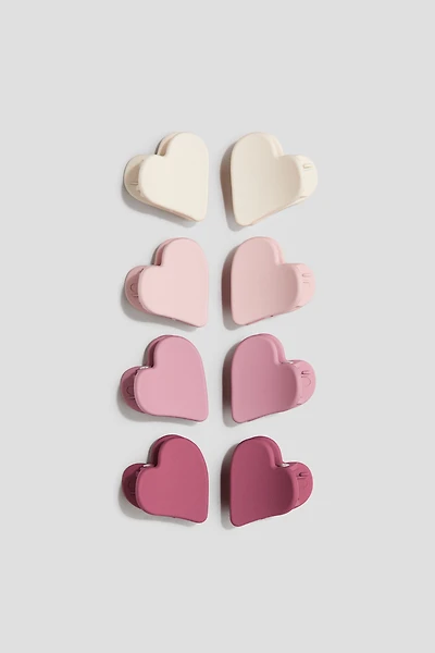 8-Pack Heart-Shaped Hair Claws