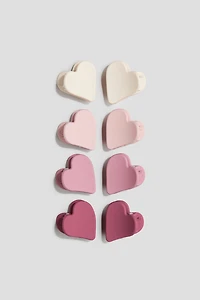 8-Pack Heart-Shaped Hair Claws