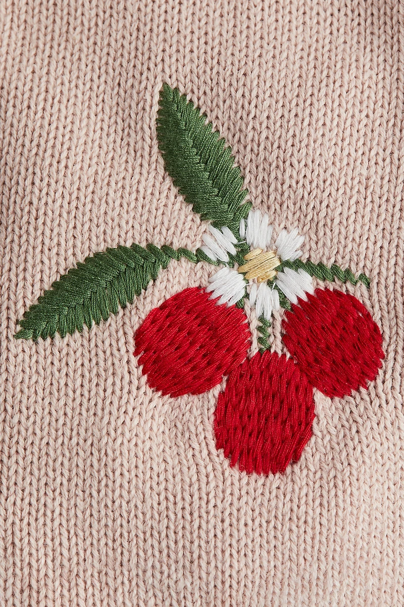 Cotton Cardigan with Embroidery