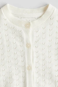 Pointelle-Knit Cardigan