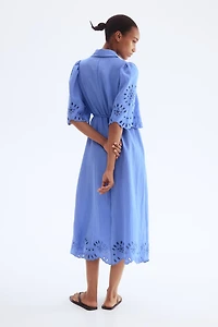 Shirt Dress with Eyelet Embroidery