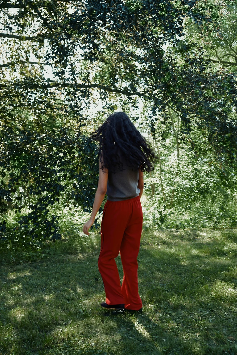 Wide-Leg Drawstring Pants