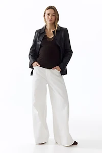 MAMA Lace-Trimmed Top