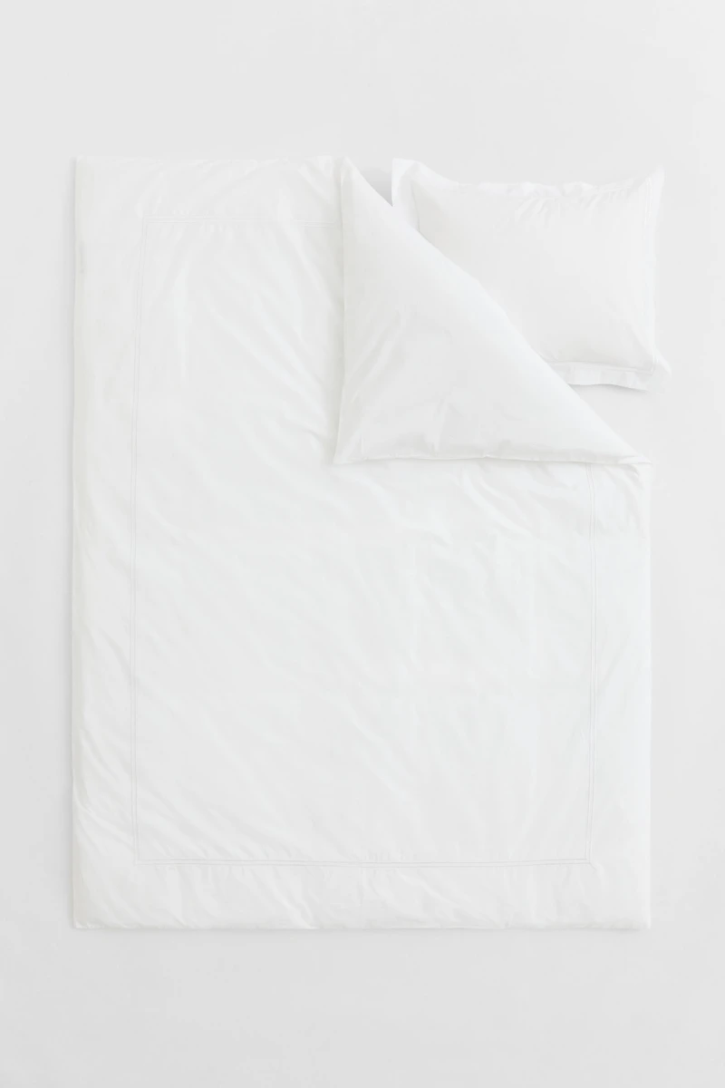 Cotton Percale Twin Duvet Cover Set