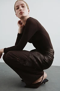 Lace-Trimmed Triangle Scarf