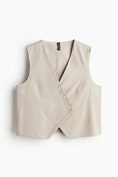 Asymmetric-front Suit Vest