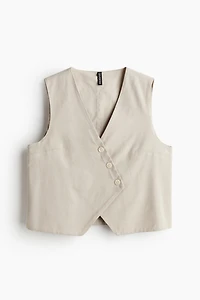 Asymmetric-front Suit Vest