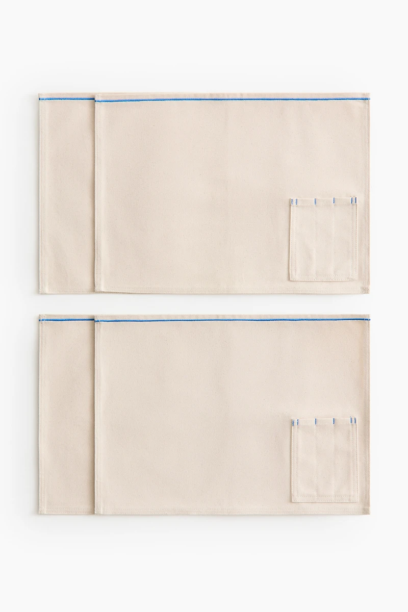 Lot de 4 napperons avec poche