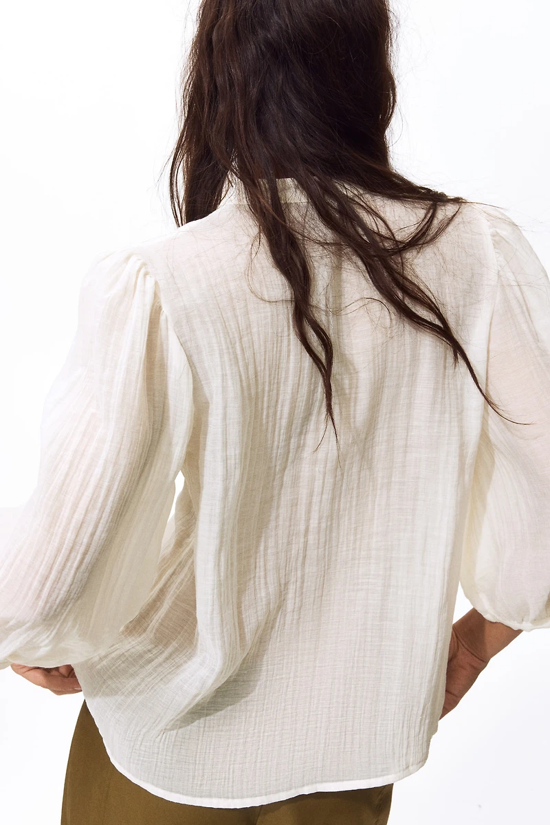 Balloon-Sleeved Blouse