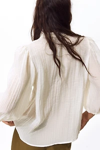 Balloon-Sleeved Blouse