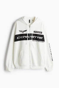 Oversized Printed Hooded Jacket