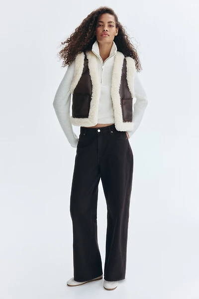 Fluffy-Trimmed Vest