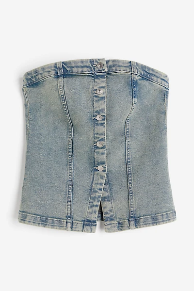 Haut bandeau en denim