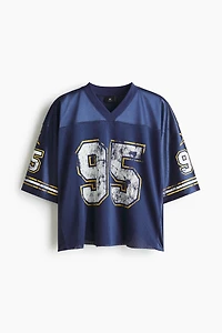 T-shirt ample en filet imprimé