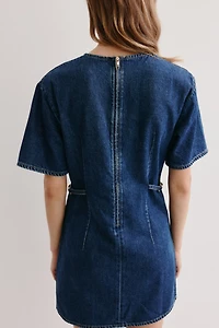 Buckle-Detail Denim Dress