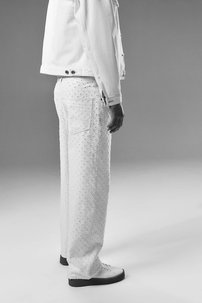 Jeans ample à motifs