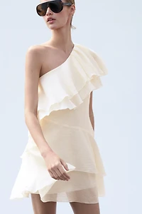 Flounced One-Shoulder Dress