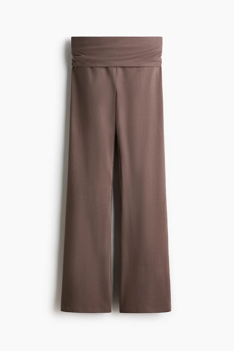 Foldover-Waist Cotton Pants
