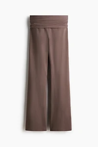 Foldover-Waist Cotton Pants