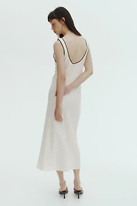 Linen-Blend Slip Dress