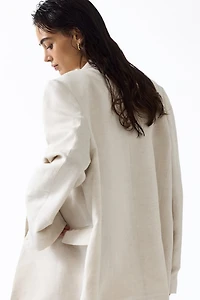 Veston à fermeture croisée en lin mélangé