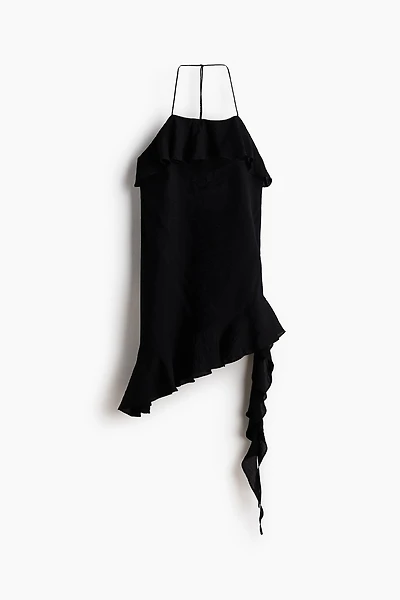 Flounced Halterneck Dress