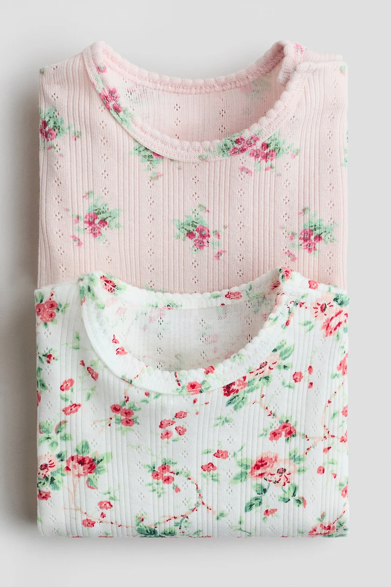 2-Pack Floral-Print Pointelle Bodysuits
