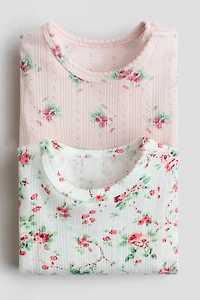 2-Pack Floral-Print Pointelle Bodysuits