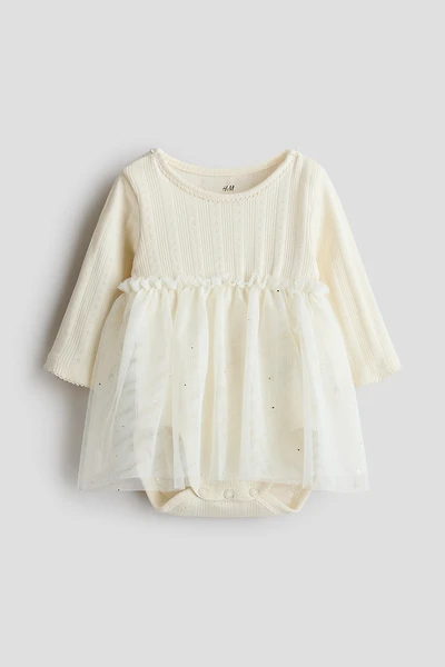 Bodysuit Dress with Tulle Skirt