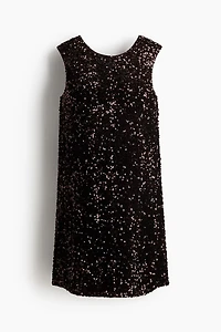 MAMA Bow-Detail Sequined Dress
