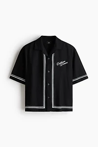 Chemise imprimée décontractée à col cubain