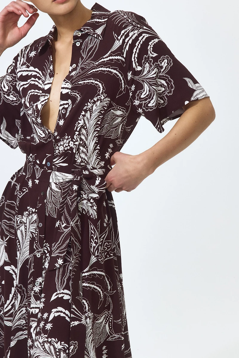 Tie-belt Shirt Dress