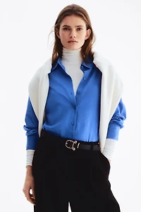 Oversized Linen-Blend Shirt