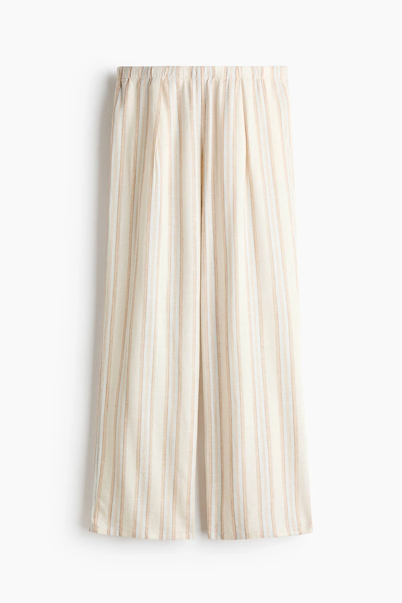 Pantalon large en lin mélangé