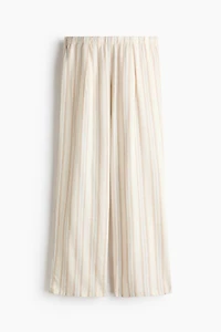 Pantalon large en lin mélangé
