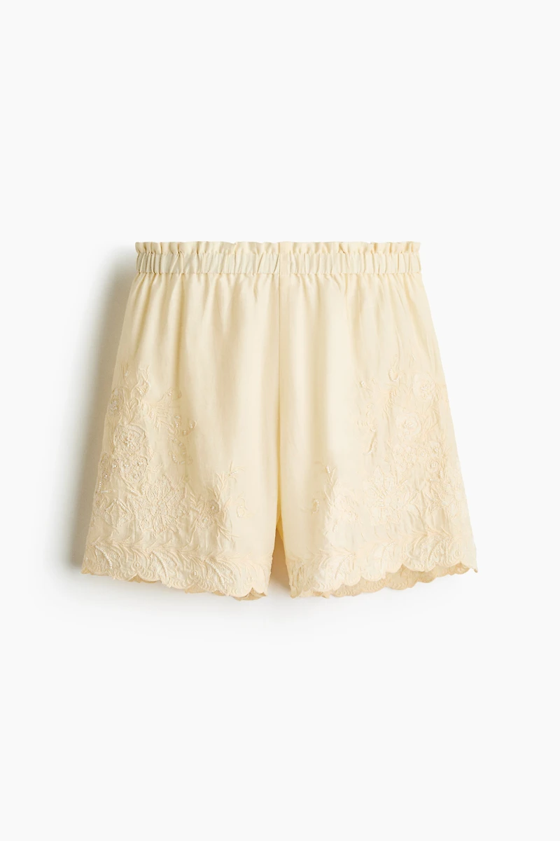 Short de pyjama en lin mélangé
