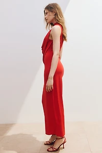 Robe maxi à effet drapé