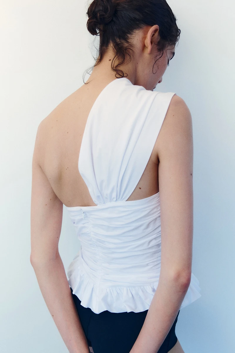 Twist-Detail One-Shoulder Top