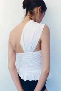 Twist-Detail One-Shoulder Top