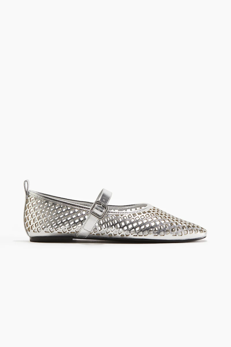 Perforated Mary Jane Ballet Flats