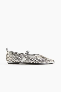Perforated Mary Jane Ballet Flats