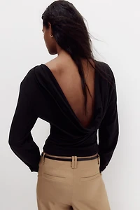 Cowl-Back Jersey Top