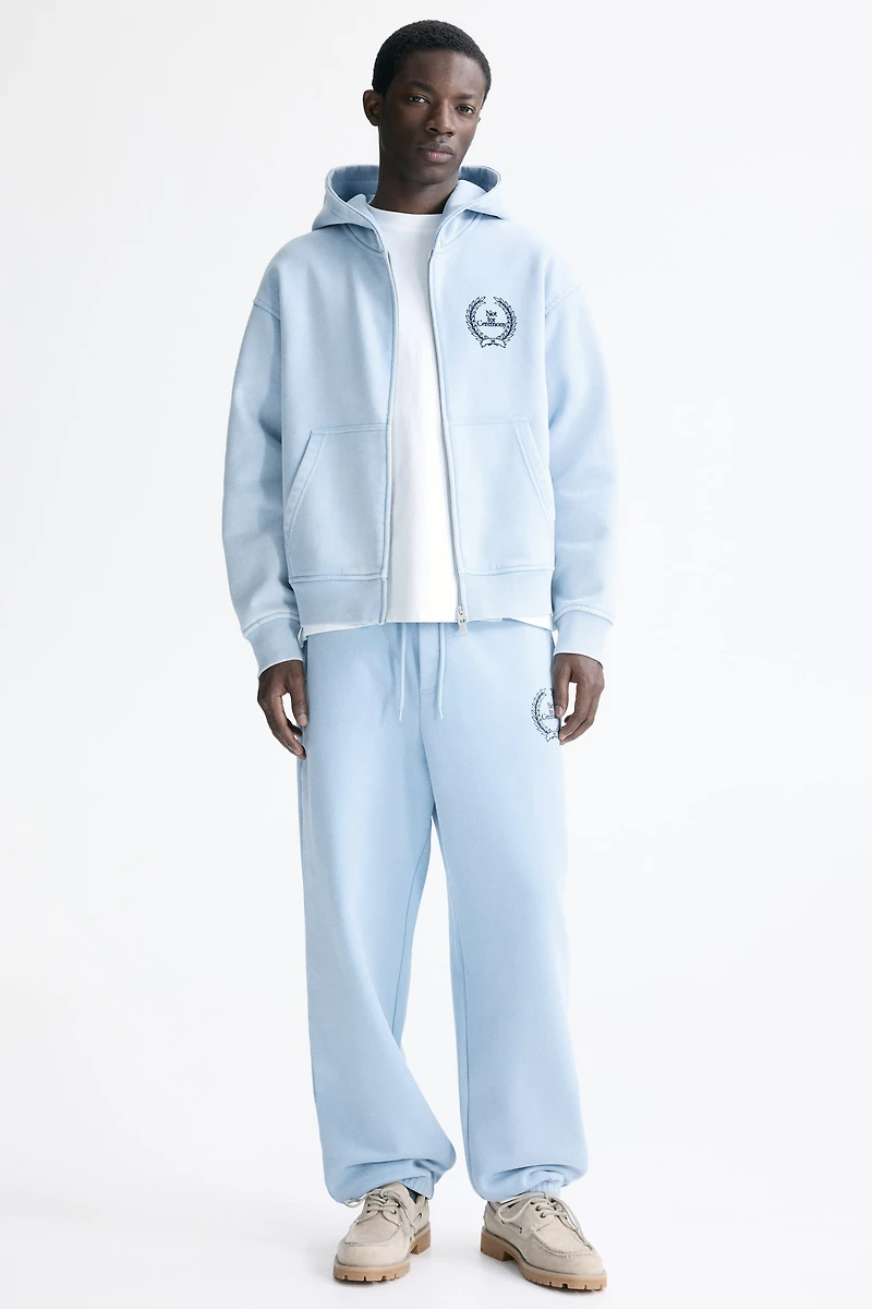 Veste carré ample à capuche et fermeture éclair