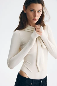Long-Sleeved Microfiber Bodysuit