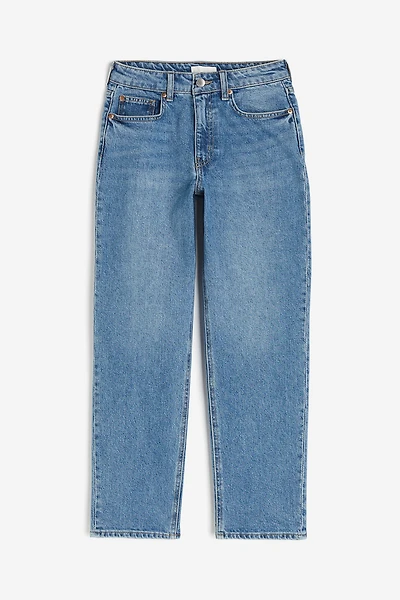 High Rise Slim Straight Ankle Jeans