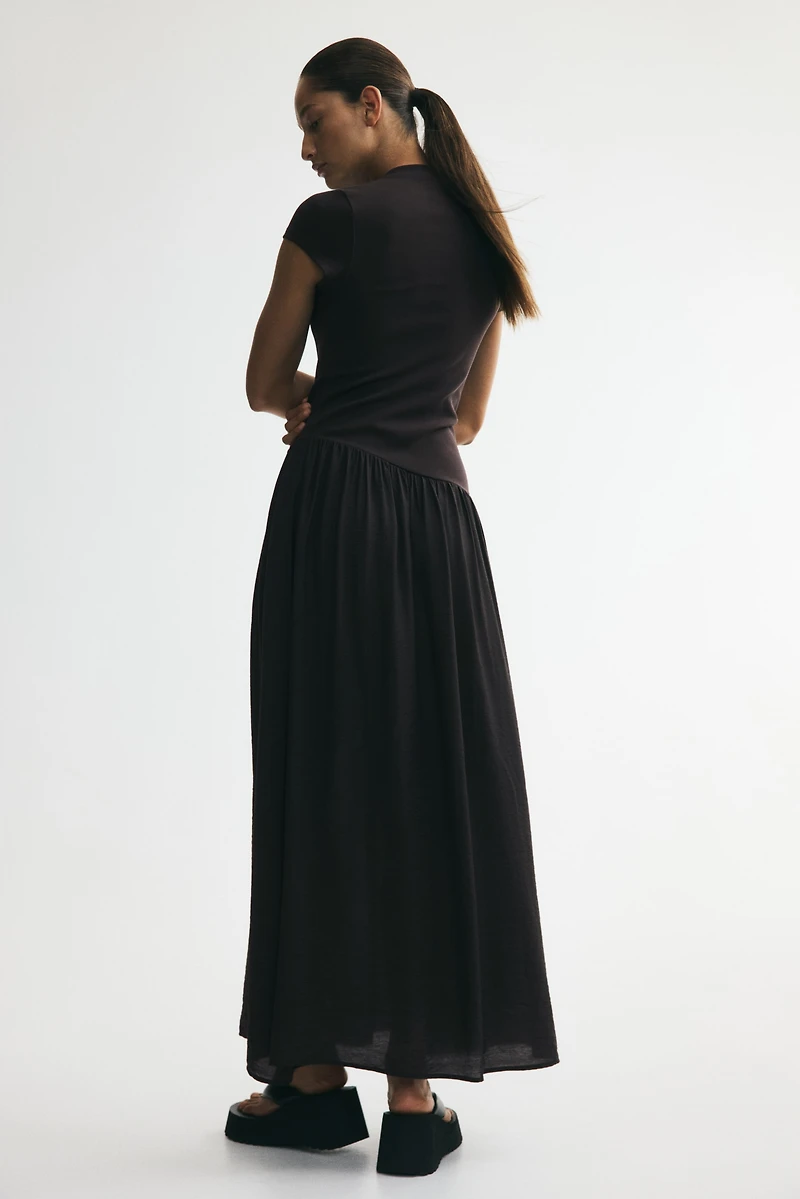 Asymmetric Dual-Fabric Dress
